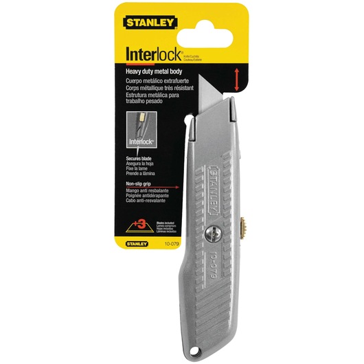 5 and 7 eighths inch Retractable utility knife in packaging.
