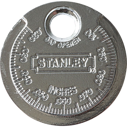 Photography of a STANLEY Spark Plug Gap Gauge (Coin Type)